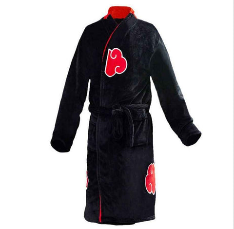 Akatsuki Flannel Bathrobe Naruto Sleepwear Unisex Akatsuki red cloud hokage bathrobe L In Australia - Darrahopens