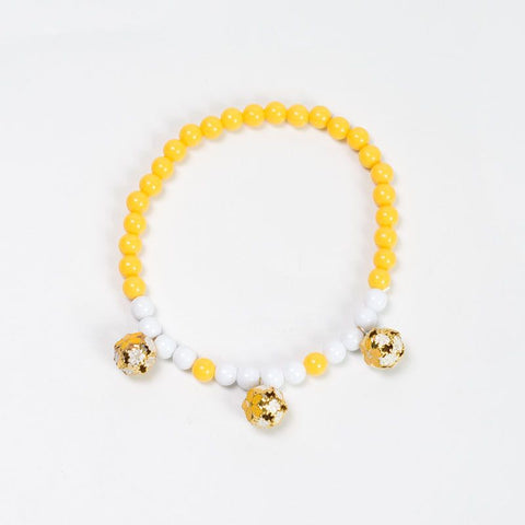 Pet Necklace Pearl Hollow Cat Dog Jewelry 32cm Yellow ° Elastic thread...about...32cm In Australia - Darrahopens
