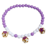 Pet Necklace Pearl Hollow Cat Dog Jewelry 32cm Purple ° Elastic thread...about...32cm