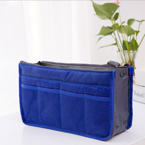 Craftsman Double Zipper Makeup Bag Oxford Cloth Royal blue In Australia - Darrahopens