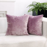 Ice Velvet Pillow Cover Polyester Solid Color 30x50cm Light Purple 30*50cm without pillow core In Australia - Darrahopens