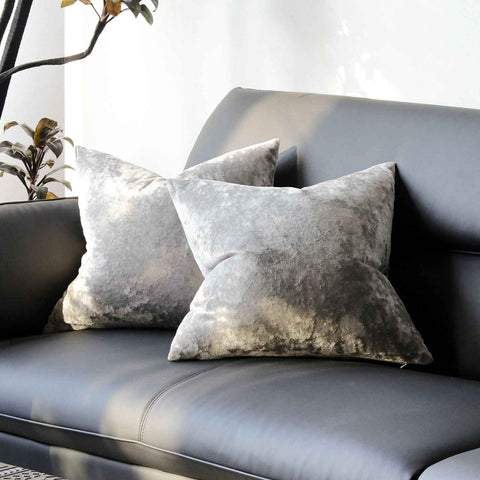 Ice Velvet Pillow Cover Polyester Solid Color 30x50cm Light Gray 50*50cm without pillow core In Australia - Darrahopens