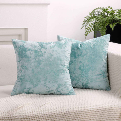 Ice Velvet Pillow Cover Polyester Solid Color 30x50cm Mint Blue 50*50cm without pillow core In Australia - Darrahopens