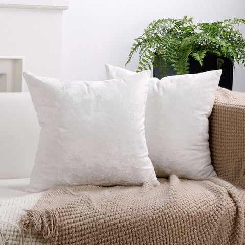 Ice Velvet Pillow Cover Polyester Solid Color 30x50cm White 50*50cm without pillow core