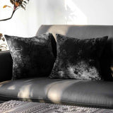 Ice Velvet Pillow Cover Polyester Solid Color 30x50cm Black 55*55cm without pillow core In Australia - Darrahopens