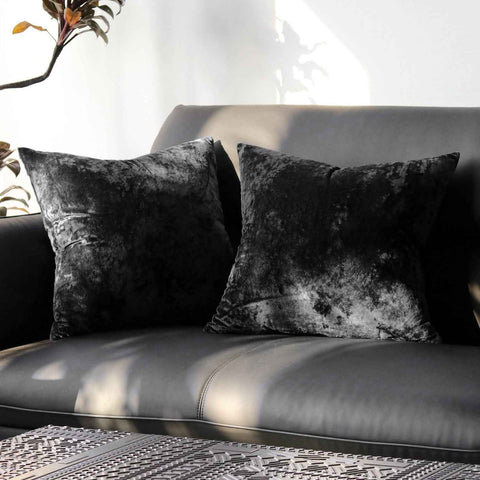 Ice Velvet Pillow Cover Polyester Solid Color 30x50cm Black 55*55cm without pillow core In Australia - Darrahopens