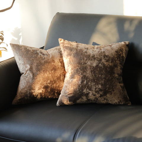 Ice Velvet Pillow Cover Polyester Solid Color 30x50cm Light Brown 55*55cm without pillow core