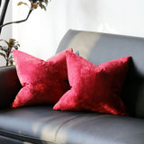 Ice Velvet Pillow Cover Polyester Solid Color 30x50cm Red 60*60cm without pillow core