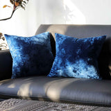Ice Velvet Pillow Cover Polyester Solid Color 30x50cm Navy Blue 45*45cm without pillow core In Australia - Darrahopens