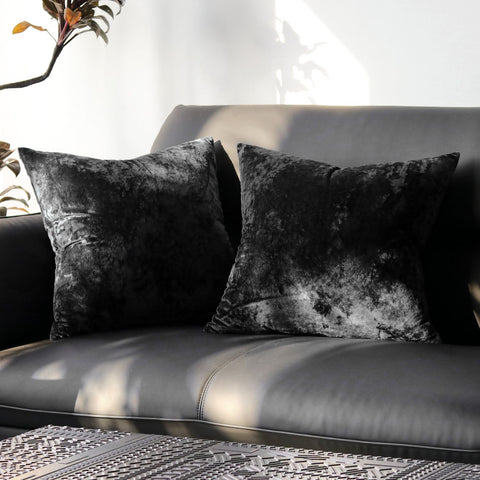 Ice Velvet Pillow Cover Polyester Solid Color 30x50cm Black 45*45cm without pillow core