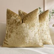 Ice Velvet Pillow Cover Polyester Solid Color 30x50cm Golden 40*40cm without pillow core