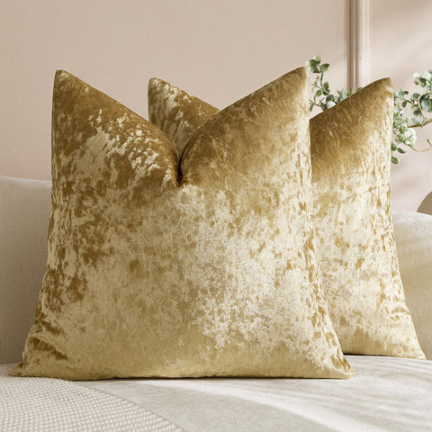 Ice Velvet Pillow Cover Polyester Solid Color 30x50cm Golden 40*40cm without pillow core