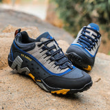 Lefectic Hiking Shoes Genuine Leather Waterproof. Dark blue 41