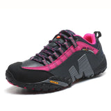 Lefectic Hiking Shoes Genuine Leather Waterproof. Dark blue red 37 In Australia - Darrahopens