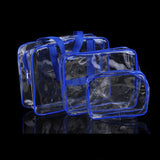 HDWISS PVC Transparent Cosmetic Bag Travel Storage Cube Blue Medium size 24*20*5