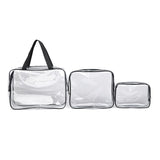 HDWISS PVC Transparent Cosmetic Bag Travel Storage Cube Rose red Medium size 24*20*5