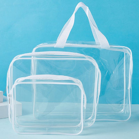 HDWISS PVC Transparent Cosmetic Bag Travel Storage Cube White Large size 30*22*10