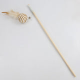 Wooden Cat Teaser Stick Water Drop Pet Feather Mouse Wooden pole round ball feather As shown in the figure In Australia - Darrahopens