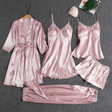 Women Sleepwear Set Long Sleeve Ice Silk Champagne In Australia - Darrahopens
