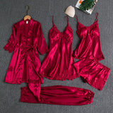 Women Sleepwear Set Long Sleeve Ice Silk Champagne M In Australia - Darrahopens
