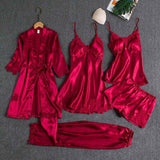 Women Sleepwear Set Long Sleeve Ice Silk Navy Blue In Australia - Darrahopens