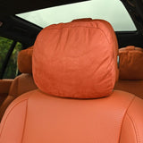 Car Headrest Suede for Mercedes Benz S Class Maybach Red tea orange waist support