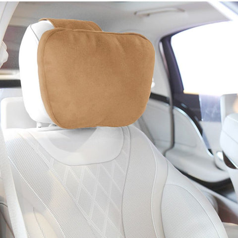 Car Headrest Suede for Mercedes Benz S Class Maybach Amber brown headrest
