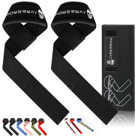 Deadlift Wrist Lifting Straps 2Pc Neoprene Cushion Black In Australia - Darrahopens