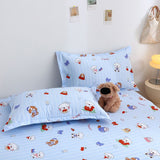 Yuan sheng Home Textiles Fitted Sheet Pure Cotton. Cartoon white bear 160*200cm standard model