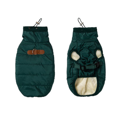 Pet Vest Polyester Warm Coat for Dogs Cats Olive green M