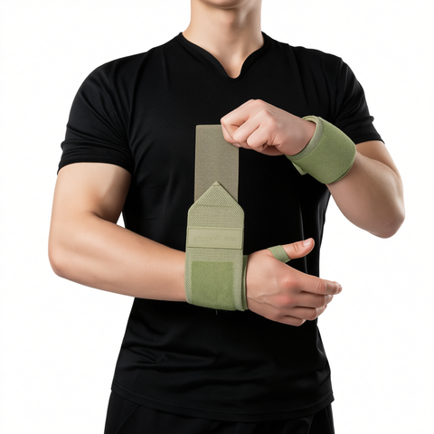 Wrist Compression Bandage Adjustable Fitness Support Army green pair [strap pressure-free adjustment] One Size In Australia - Darrahopens