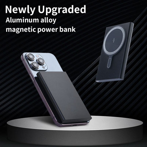 An qichen Magnetic Power Bank 15W Wireless Fast Charge Silver