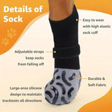 Cotton Dog Socks Striped Jacquard Pet Footwear Black caterpillar [opp bag] Xs ultra-small 4.5*12cm [recommended within 5kg inches] [pack of four]