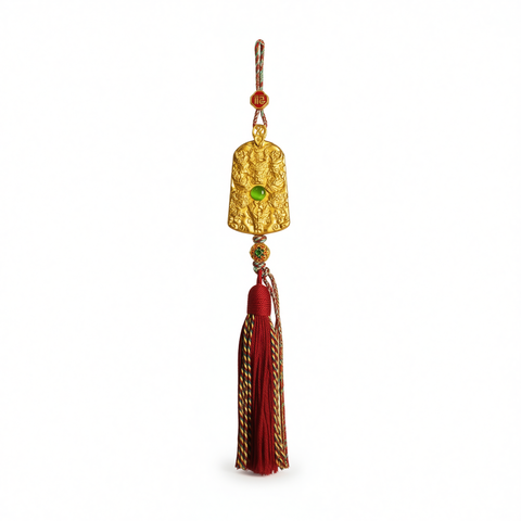 Car Pendant VCWIP Metal Gourd Ornament Alluvial gold [kowloon protector] red tassel style Car hanger [ordinary carton]