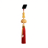 Tan hui Boxwood Lotus Car Hanging Ornament Little buddha [boxwood lotus] light yellow tassel style [car hanging + exquisite gift box]