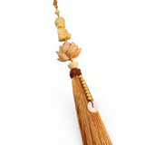 Tan hui Boxwood Lotus Car Hanging Ornament Fu character [boxwood lotus] wine red tassel style [car hanging + exquisite gift box]