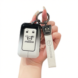 Mazda Ez60 Key Cover Gradient Black White Standard Option c: gradient black & white single bag + white leather cord clasp In Australia - Darrahopens