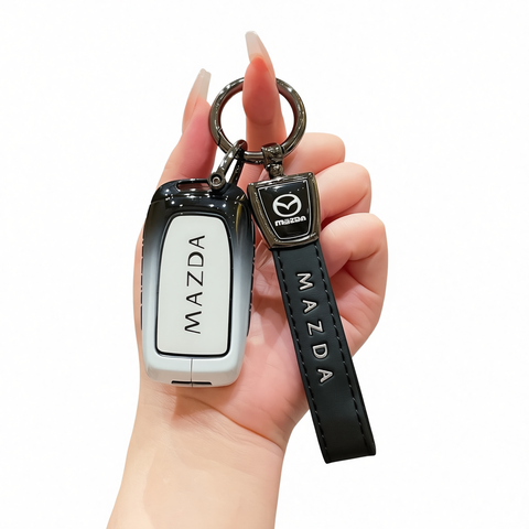 Mazda Ez60 Key Cover Gradient Black White Standard Option d: gradient black & white single bag + black leather cord clasp In Australia - Darrahopens