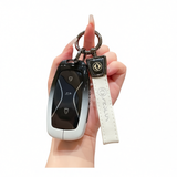 Fragrant Car Island Dongfeng Fengguang 580 Key Case Standard Option b: gradient black & white single bag + white leather cord clasp In Australia - Darrahopens