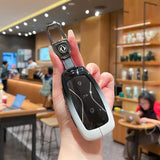 Fragrant Car Island Dongfeng Fengguang 580 Key Case Standard Option b: gradient black & white single bag + white leather cord clasp In Australia - Darrahopens