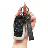 Fragrant Car Island Dongfeng Fengguang 580 Key Case Standard Option b: gradient black & white single bag + black leather cord clasp In Australia - Darrahopens