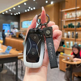 Fragrant Car Island Dongfeng Fengguang 580 Key Case Standard Option b: gradient black & white single bag + black leather cord clasp