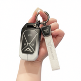 Kaiyi Kunlun Key Case Fragrant Car Island Zinc Alloy Standard Option a: gradient black & white single bag + white leather cord clasp In Australia - Darrahopens