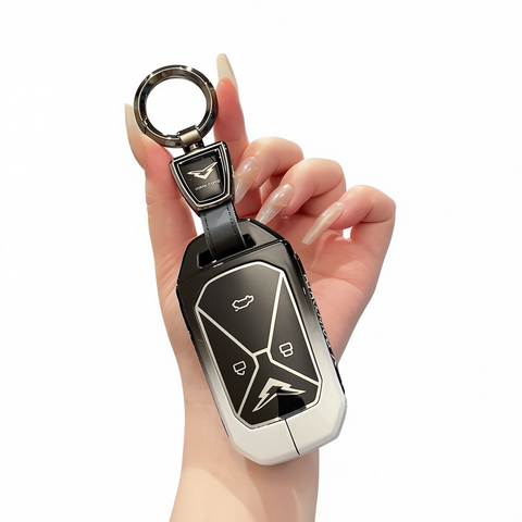 Kaiyi Kunlun Key Case Fragrant Car Island Zinc Alloy Standard Type a gradient black and white single bag + round buckle In Australia - Darrahopens