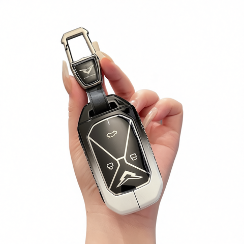 Kaiyi Kunlun Key Case Fragrant Car Island Zinc Alloy Standard Type b gradient black and white single bag + metal buckle In Australia - Darrahopens