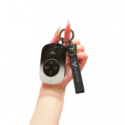 Kaiyi Kunlun Key Case Fragrant Car Island Zinc Alloy Standard C style gradient black and white single bag + black leather rope buckle In Australia - Darrahopens