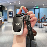 Kaiyi Kunlun Key Case Fragrant Car Island Zinc Alloy Standard C style gradient black and white single bag + black leather rope buckle In Australia - Darrahopens
