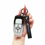 Fragrant car island Jiangling Liema Key Case 3 Button Standard 3-button gradient black and white single bag + black leather rope buckle In Australia - Darrahopens