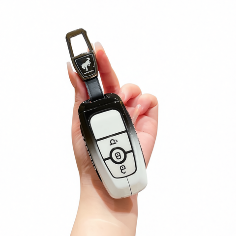 Fragrant car island Jiangling Liema Key Case 3 Button Standard 3-button gradient black and white single bag + metal buckle In Australia - Darrahopens
