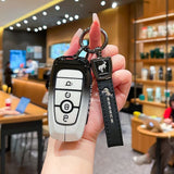 Fragrant car island Jiangling Liema Key Case 3 Button Standard 3-button gradient black and white single bag + round buckle